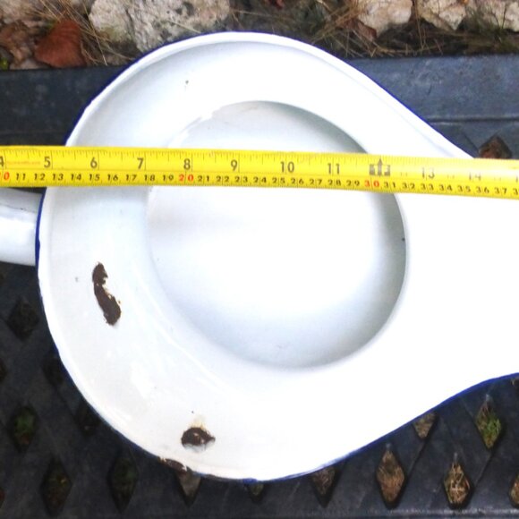 BS - Vintage ENAMEL BED PAN Health Aide Home Care Special Needs Portable Urine - Picture 7 of 8